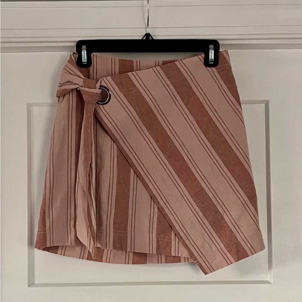 Free People Striped Pink Wrap Skirt Sz. 6